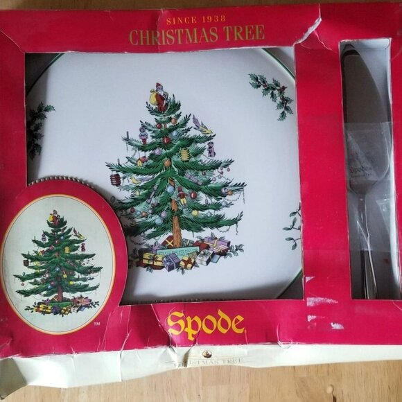 New Spode Christmas Tree Cake Plate and Server - Picture 9 of 9
